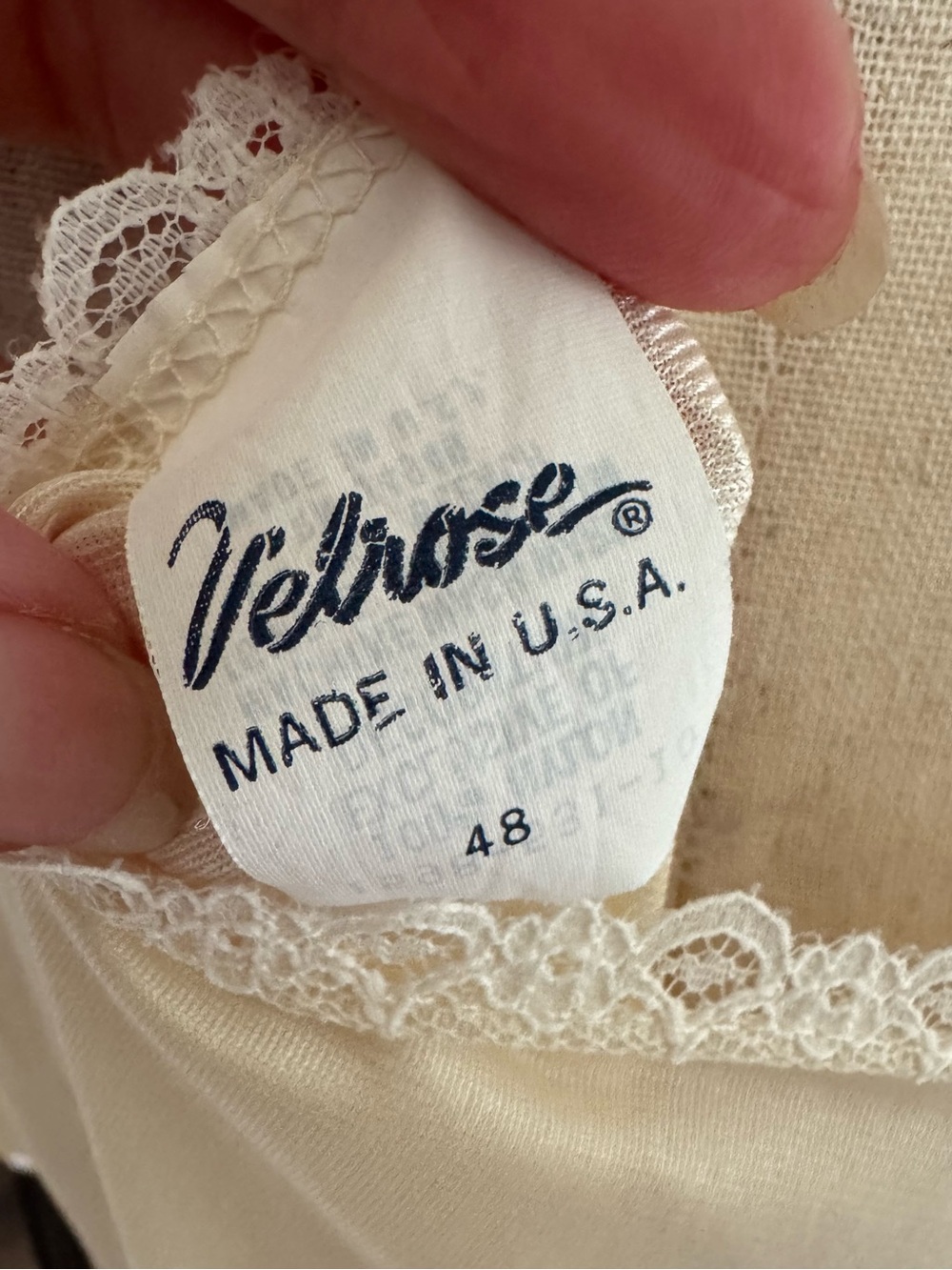 Vintage Ivory Lace-Trim Slip Chemise - Picture 3 of 5